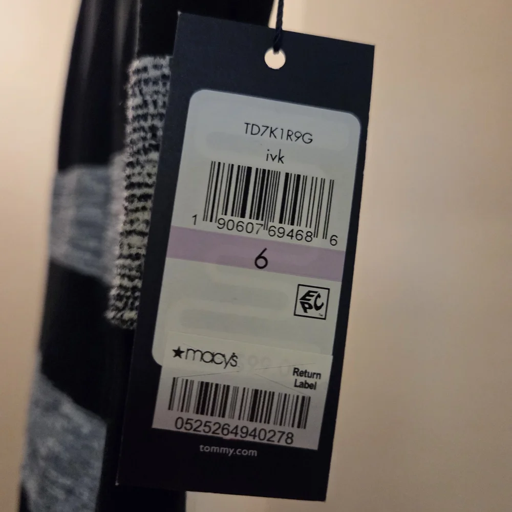 Tommy Bahama Black and Gray Striped Mini Dress - Picture 3 of 3